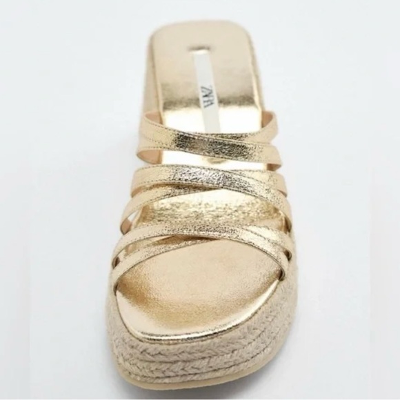 ZARA STRAP WEDGE SANDALS - Picture 3 of 7